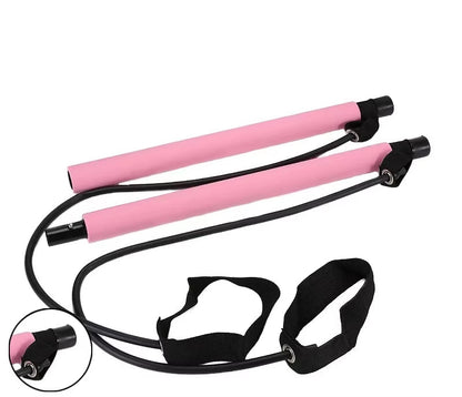 Multifunctional Pilates Bar Combination Fitness Bar Yoga Chest Expansion Tension Rope Back Trainer Elastic Rope Stretching Belt